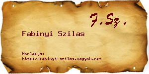 Fabinyi Szilas névjegykártya